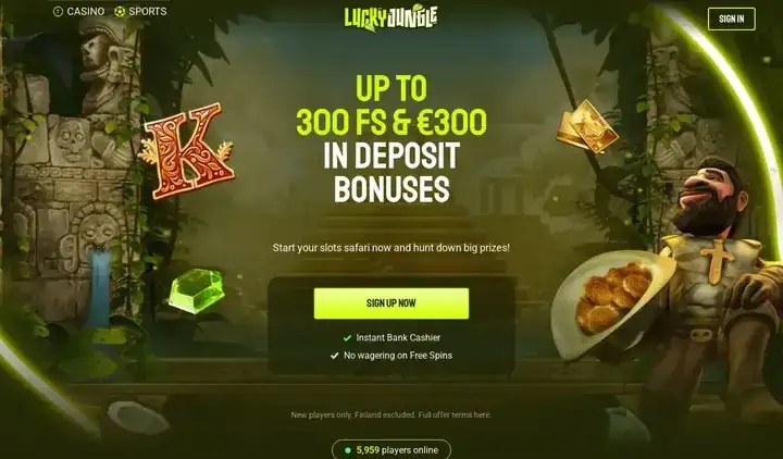 Skjermbilde av forsiden til Lucky Jungle