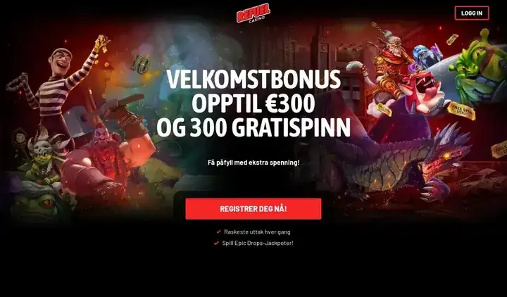 Skjermbilde av forsiden til Refuel Casino