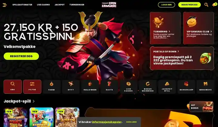Skjermbilde av forsiden til Spin Samurai