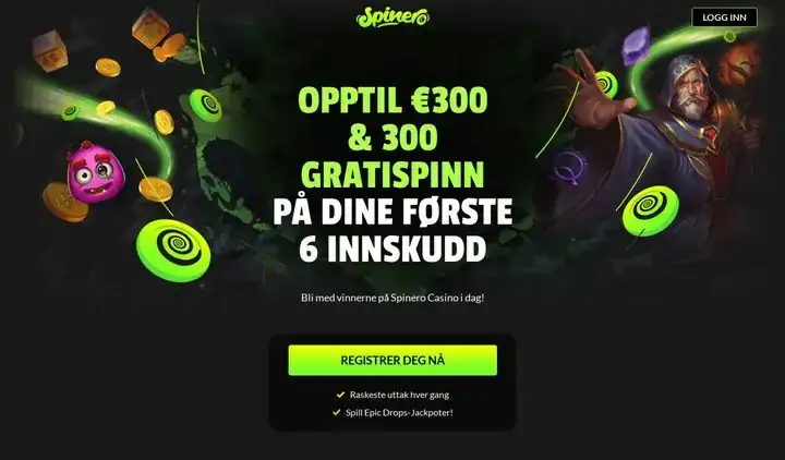 Skjermbilde av forsiden til Spinero